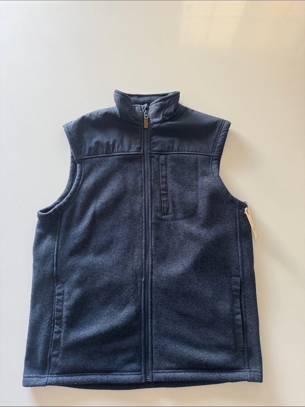 George Navy Fleece Vest with Stand Collar